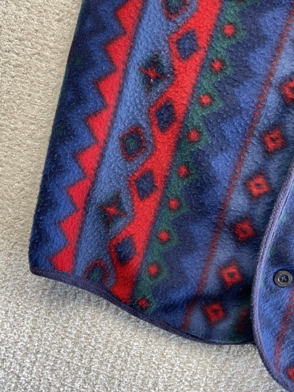 Vintage 90's Fleece Vest Aztec / Southwestern Navajo Outdoor Gorpcore Men Read - Picture 4 of 8